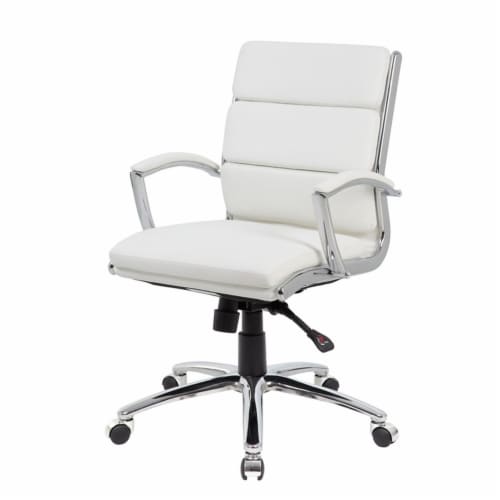 Boss Office Executive CaressoftPlus Chair with Metal Chrome Finish in Mid Back Perspective: bottom