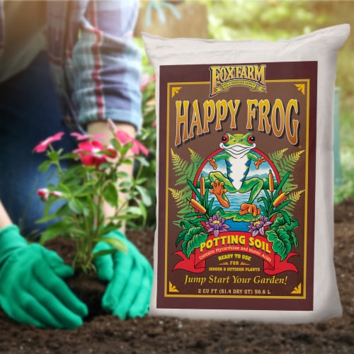 Foxfarm FX14047 Happy Frog Ph Adjusted Garden Potting Soil Mix, 2 Cubic Feet Perspective: bottom
