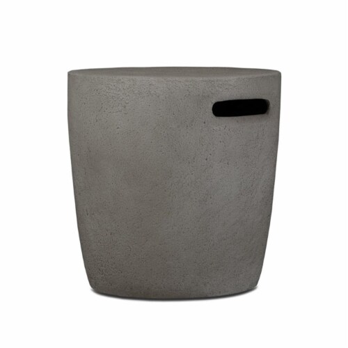 Real Flame Riverside Round Propane Tank Cover in Glacier Gray Perspective: bottom