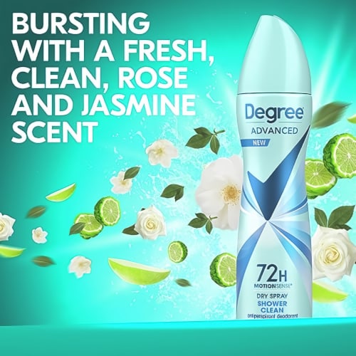 Degree Advanced Spray Antiperspirant Deodorant Shower Clean 3.8 oz (Pack of 20) Perspective: bottom