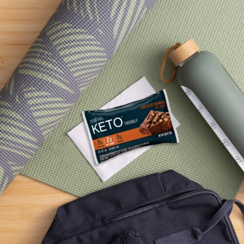 :ratio KETO Friendly Soft Baked Bars Chocolate Brownie Keto Snacks (Pack of 4) Perspective: bottom
