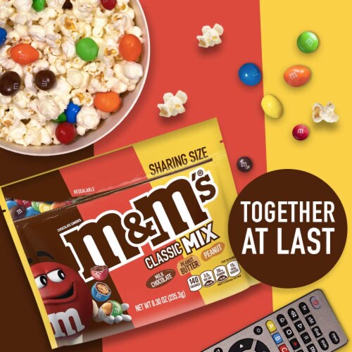M&M S Classic Mix Chocolate Candy Sharing Size (Pack of 6) Perspective: bottom