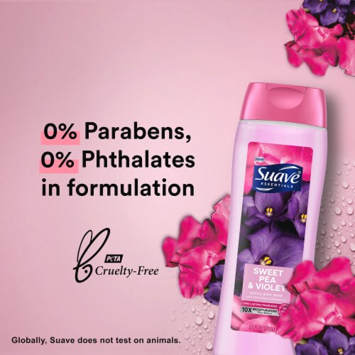 Suave Essentials Sweet Pea & Violet Hydrating Body Wash Soap for All Skin Types (Pack of 24) Perspective: bottom