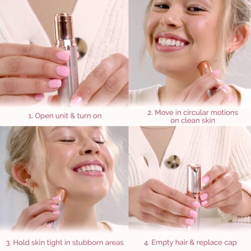 Finishing Touch Flawless Facial Hair Remover for Women, Blush/Rose Gold (Pack of 18) Perspective: bottom