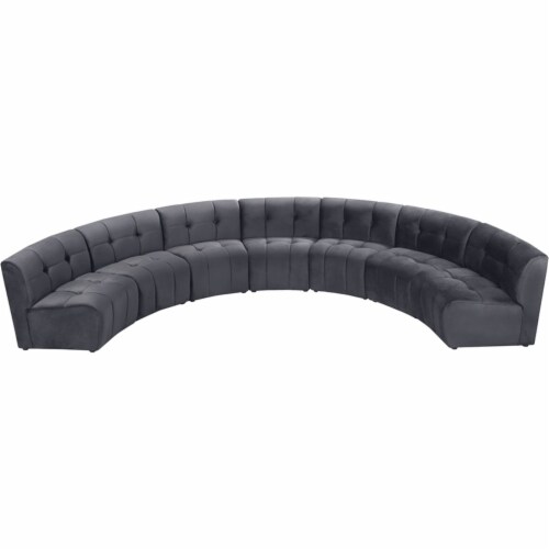 Meridian Furniture Limitless Gray Velvet Modular 7 Piece Sectional Perspective: bottom