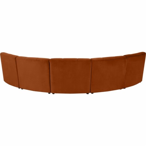 Meridian Furniture Limitless Cognac Velvet Modular 5 Piece Sectional Perspective: bottom