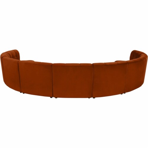 Meridian Furniture Limitless Cognac Velvet Modular 9 Piece Sectional Perspective: bottom