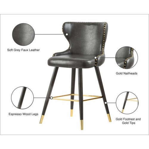 Meridian Furniture Hendrix Faux Leather Bar | Counter Stool Meridian Furniture Hendrix Faux Leather Bar | Counter Stool