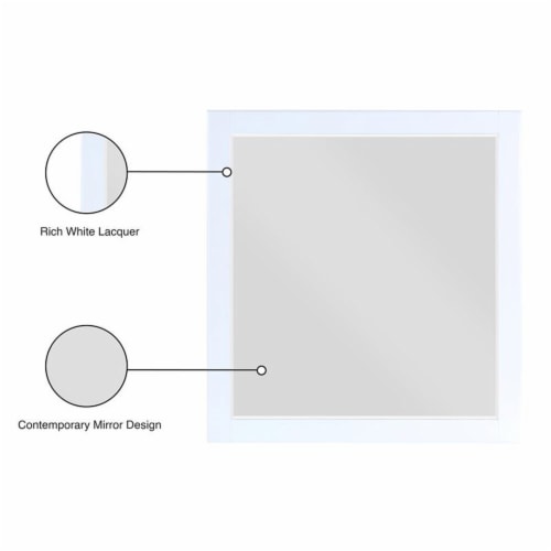 Meridian Furniture Zayne Contemporary Mirror in Rich White Finish Perspective: bottom