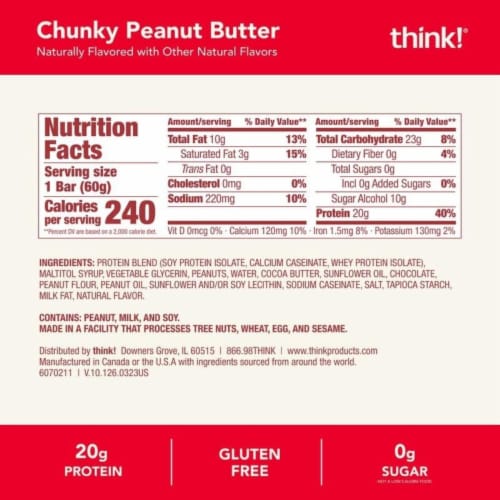 thinkThin® Chunky Peanut Butter High Protein Bars Perspective: bottom