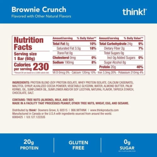 think! Brownie Crunch High Protein Bars Perspective: bottom