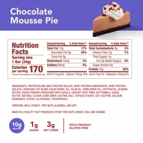 think! Delight Chocolate Mousse Keto Protein Bars Perspective: bottom