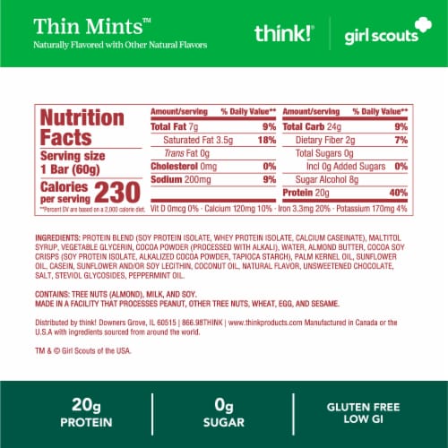 think! Girl Scouts Thin Mints High Protein Bar Perspective: bottom