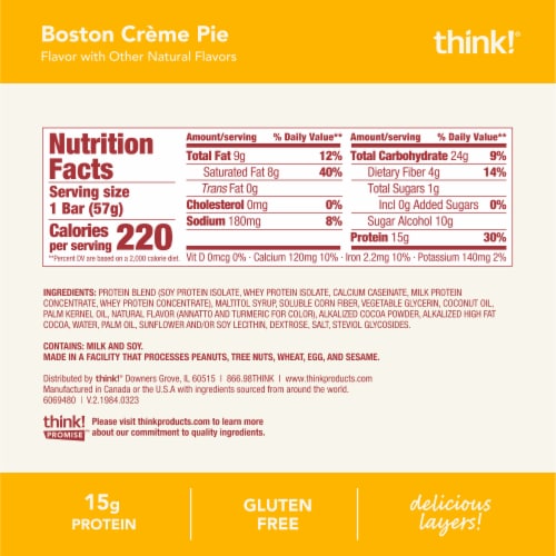 think! Boston Creme Pie High Protein Bar Perspective: bottom