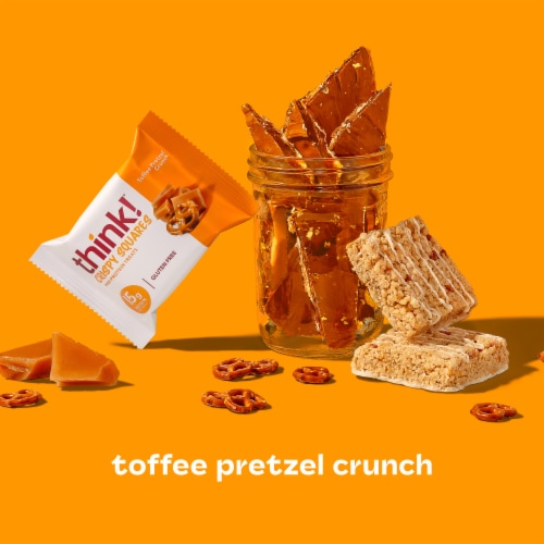 think! High Protein Crispy Squares, Toffee Pretzel Crunch, 4 Count Perspective: bottom