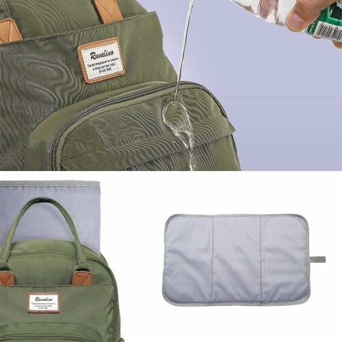 RUVALINO Large Diaper Bag BackpackArmy Green Perspective: bottom