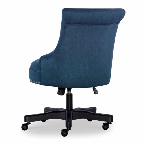 Linon Sinclair Wood Upholstered Office Chair in Blue 1 Smith s Food and Drug