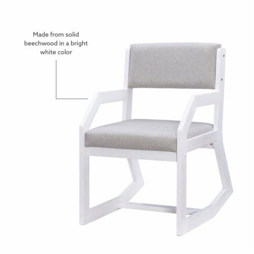 Linon Warley Solid Wood Commercial Grade Two Position Sled Base Chair in White Perspective: bottom