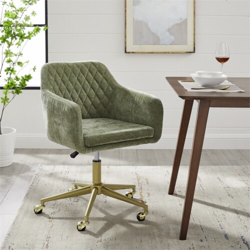Green upholstered desk chair deals
