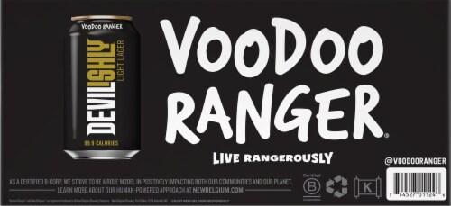 New Belgium Voodoo Ranger Devilishly Light Lager Beer Perspective: bottom