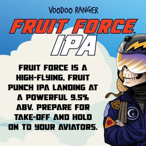New Belgium Voodoo Ranger Fruit Force Hazy Punch IPA Craft Beer Single Can Perspective: bottom