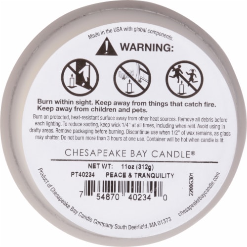 Chesapeake Bay® Candle Mind & Body® 3 Wick Jar Candle Peace + Tranquility Perspective: bottom