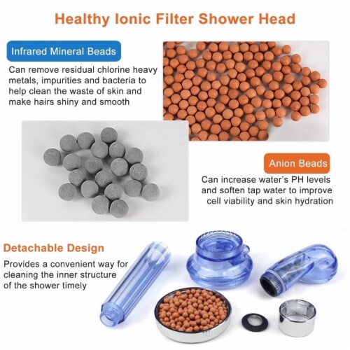 Ionic Filtration Shower Head High Pressure 3 Mode Stone Water Saving Bath Handheld Shower 1 unit Foods Co