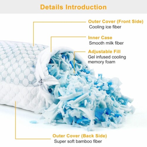 Cooling Memory Foam Pillow Ventilated Soft Bed Pillow With Cooling Gel Infused Memory Foam 2 2Pcs King Foods Co