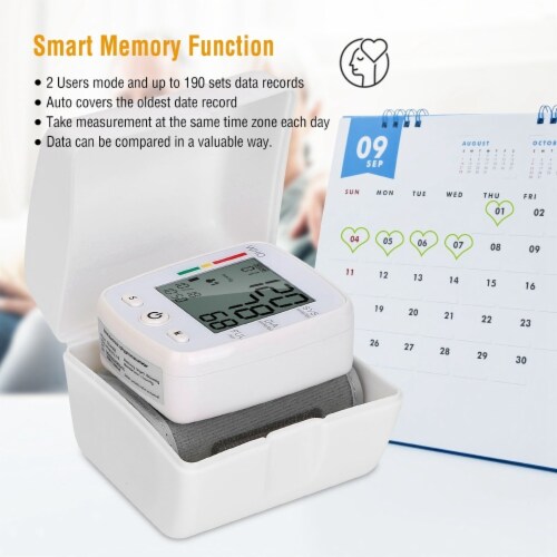 Blood Pressure Monitor Wrist Digital High Blood Pressure Cuff Heartbeat Tester Perspective: bottom