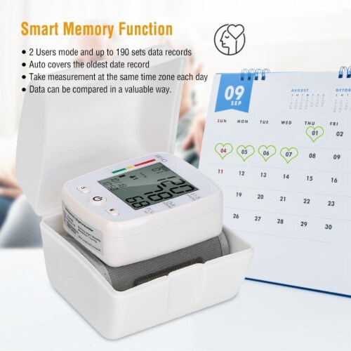 Digital Wrist Blood Pressure Monitor BP Cuff LCD Heart Rate Machine Tester