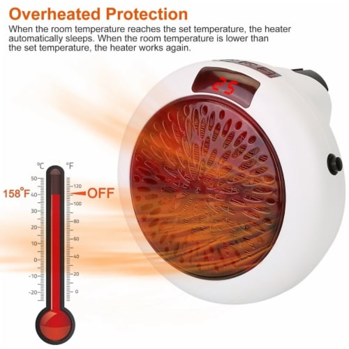 900W Portable Heater Fan Wall Outlet Space Heater Plug-In Heater Perspective: bottom