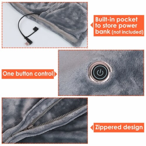 59 Plus 31in USB Heated Blanket Electric Heated Blanket Heated Poncho Shawl Wrap Throw with 1 unit Fry s Food Stores