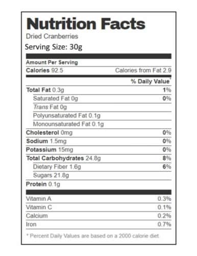 Aiva Cranberry Dried ( Sweetened Cranberries) 4 lb Perspective: bottom