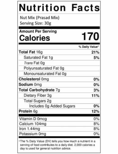 Aiva Nut Mix Raw (Prasad Mix) 2 lb Perspective: bottom