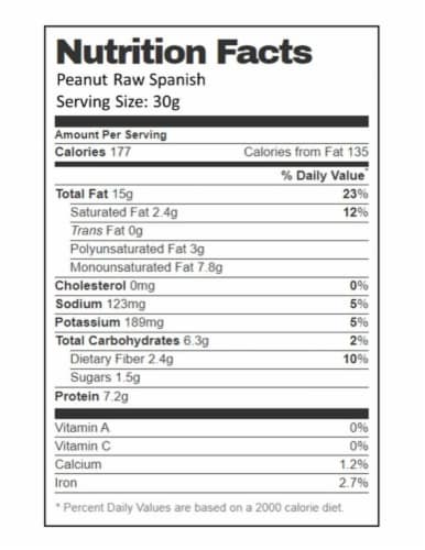 Aiva Peanut Raw Spanish 1 lb Perspective: bottom