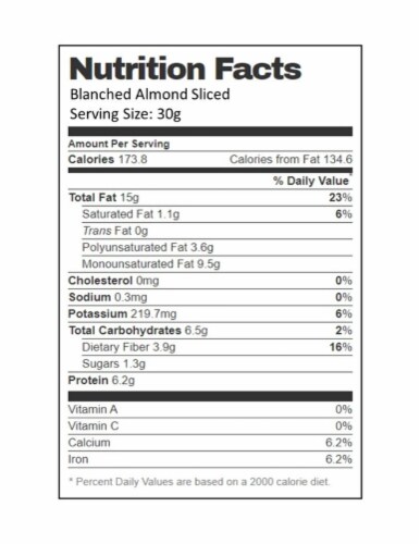 Aiva Almonds Sliced 14 oz Perspective: bottom
