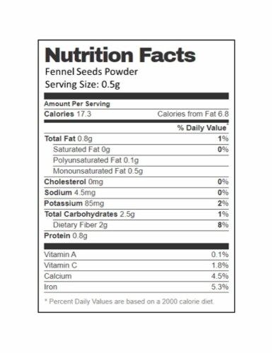 Aiva Fennel Seeds Powder 7 oz (200 gm) 7 oz Perspective: bottom