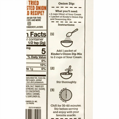 Kinder's® Onion Dip & Seasoning Mix Perspective: bottom