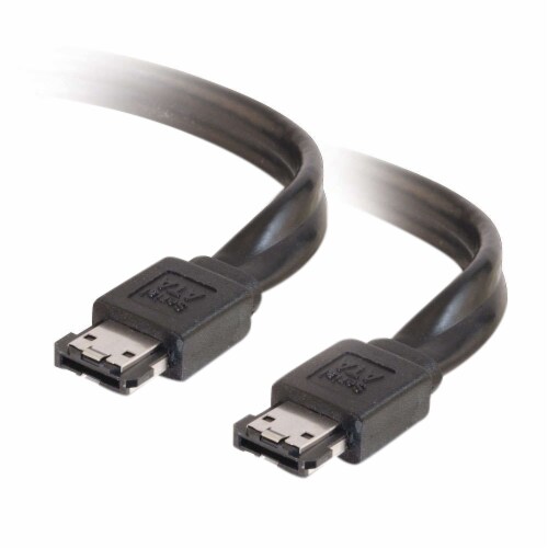 C2G Shielded External Serial ATA Cable 2m Black Perspective: bottom
