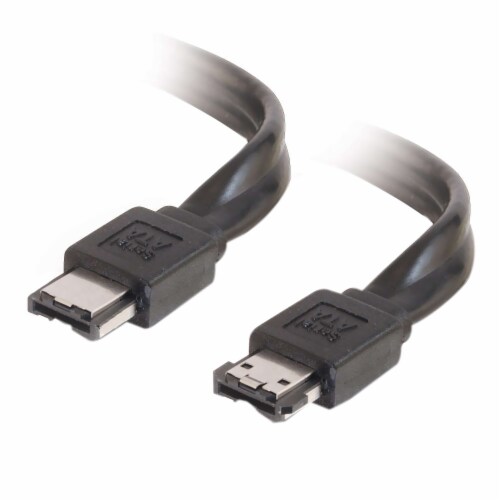 C2G Serial ATA To External Serial ATA Cable 1m Black Perspective: bottom