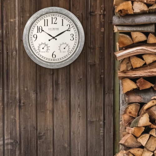 La Crosse Technology Silas Indoor/Outdoor Wall Clock Perspective: bottom