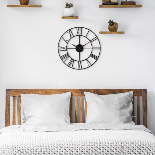 La Crosse Technology Wrought Iron Wall Clock - Black Perspective: bottom