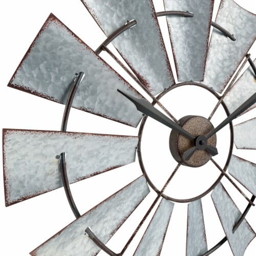 La Crosse Clock Company Windmill Analog Wall Clock - Silver Perspective: bottom