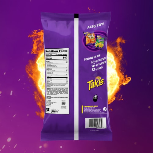 Takis Fuego Kettlez Hot Chili Pepper & Lime Kettle-Cooked Potato Chips Perspective: bottom