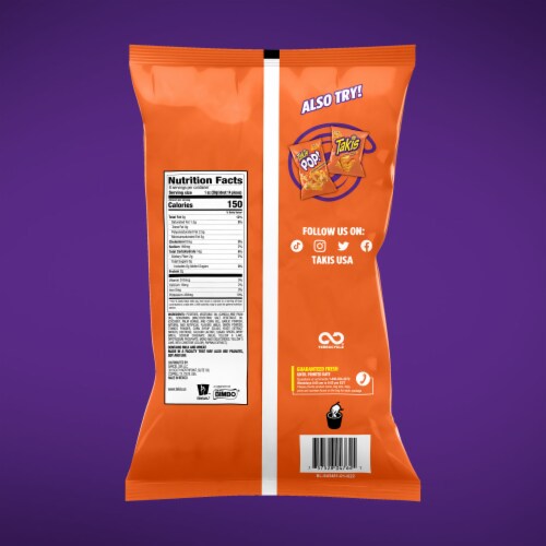 Takis Waves Cheesy Intense Nacho Cheese Wavy Potato Chips Perspective: bottom