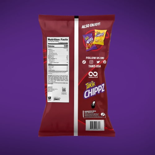 Takis BBQ Blast Chippz Barbecue Thin-Cut Potato Chips Perspective: bottom