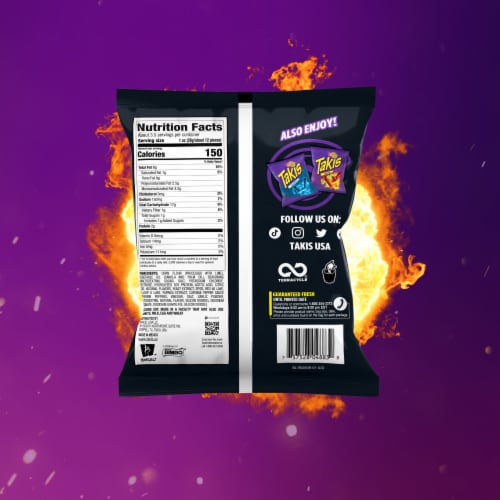 Takis Dragon Sweet Chili Spicy Sweet Chili Pepper Rolled Tortilla Chips Perspective: bottom