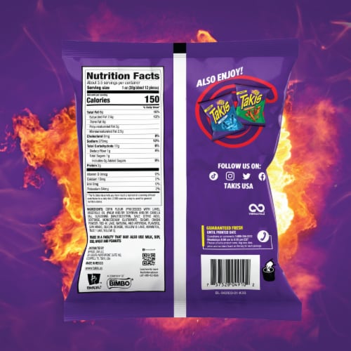 Takis Nitro Habanero & Lime Rolled Tortilla Chips Perspective: bottom