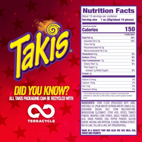 Takis Kaboom! Ketchup & Sriracha Rolled Tortilla Chips Perspective: bottom