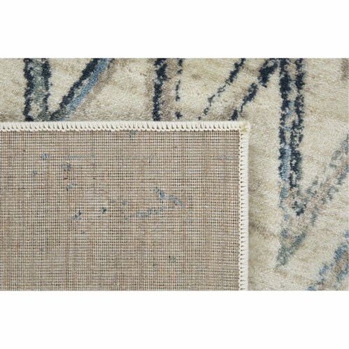 Heritage 9364 Ivory/Blue Chevron Area Rug, Size - 7'7 x10'10 Perspective: bottom